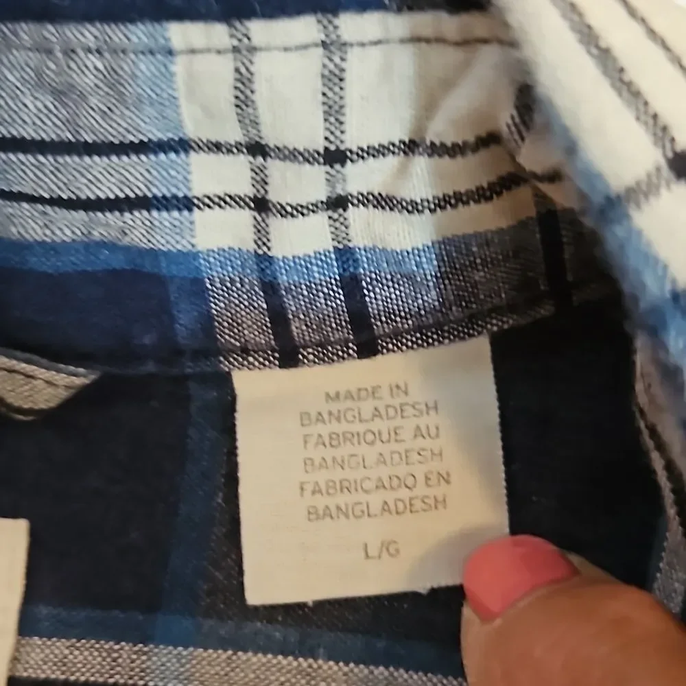 Levi's Men’s Blue Plaid Western Pearl Snap Shirt – Size Large